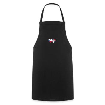 Czech Republic Dominican Republic Flag Heart - Cooking Apron - black - Front - AI Model Male 185 dark (185cm)