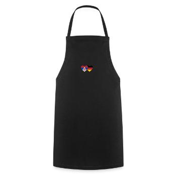 Serbie Allemagne Flag Heart - Tablier de cuisine - noir - Devant - AI Model Male 185 dark (185cm)