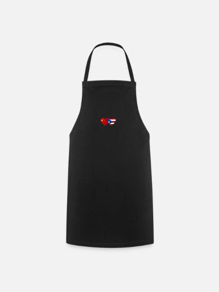 Chine Cuba Drapeau du cœur - Tablier de cuisine - noir