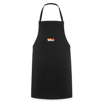India Croatia Flag Heart - Cooking Apron - black - Front - AI Model Male 185 dark (185cm)