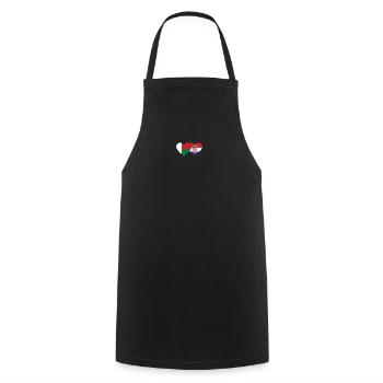 Madagascar Croatie Flag Coeur - Tablier de cuisine - noir - Devant - AI Model Male 185 dark (185cm)