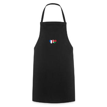 France Madagascar drapeau coeur - Tablier de cuisine - noir - Devant - AI Model Male 185 dark (185cm)
