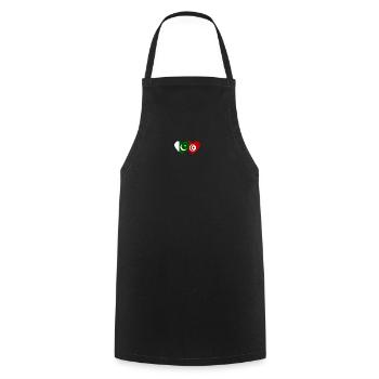 Pakistan Tunisia Flag Heart - Cooking Apron - black - Front - AI Model Male 185 dark (185cm)