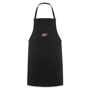 USA Azerbaijan flag heart - Cooking Apron - black - Front - AI Model Male 185 dark (185cm)