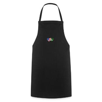USA Pakistan Flag Heart - Cooking Apron - black - Front - AI Model Male 185 dark (185cm)