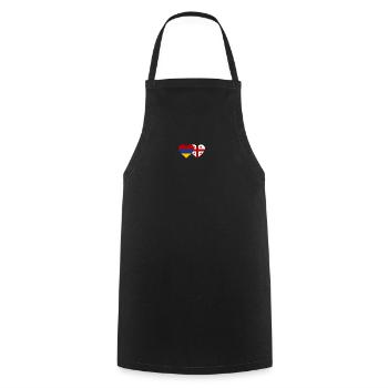 Arménie Géorgie drapeau coeur - Tablier de cuisine - noir - Devant - AI Model Male 185 dark (185cm)