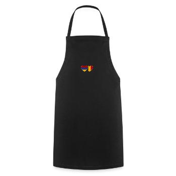 Arménie Belgique Drapeau Coeur - Tablier de cuisine - noir - Devant - AI Model Male 185 dark (185cm)