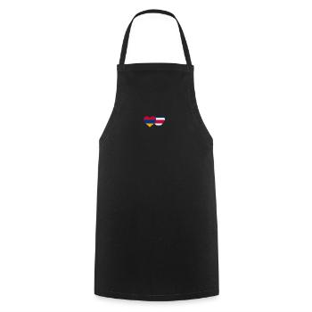 Arménie Costa Rica Drapeau Coeur - Tablier de cuisine - noir - Devant - AI Model Male 185 dark (185cm)