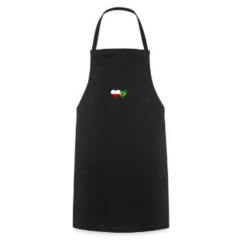 Pologne Brésil Flag Heart - Tablier de cuisine - noir - Devant - AI Model Male 185 dark (185cm)