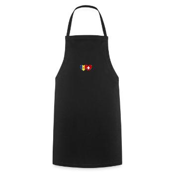 Andorra Schweiz Flagge Herz - Kochschürze - Schwarz - Vorne - AI Model Male 185 dark (185cm)