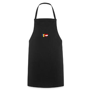 Andorra Österreich Flagge Herz - Kochschürze - Schwarz - Vorne - AI Model Male 185 dark (185cm)