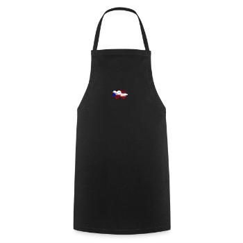 Czech Republic Austria Flag Heart used - Cooking Apron - black - Front - AI Model Male 185 dark (185cm)