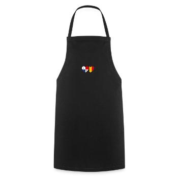 Panama Belgium Flag Heart - Cooking Apron - black - Front - AI Model Male 185 dark (185cm)