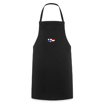Finlande Autriche Flag Coeur - Tablier de cuisine - noir - Devant - AI Model Male 185 dark (185cm)
