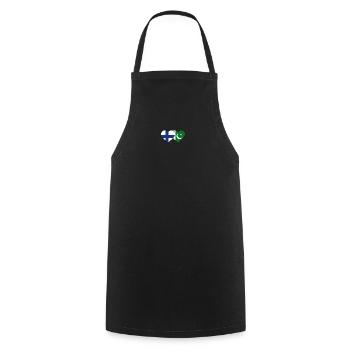 Finland Pakistan Flag Heart - Cooking Apron - black - Front - AI Model Male 185 dark (185cm)