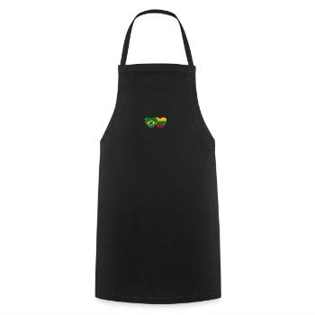 Brazil Lithuania Flag Heart - Cooking Apron - black - Front - AI Model Male 185 dark (185cm)
