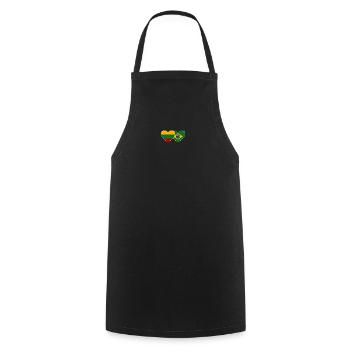 Lithuania Brazil Flag Heart - Cooking Apron - black - Front - AI Model Male 185 dark (185cm)