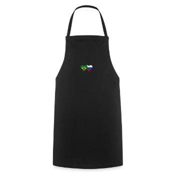 Brésil Russie Flag Coeur - Tablier de cuisine - noir - Devant - AI Model Male 185 dark (185cm)