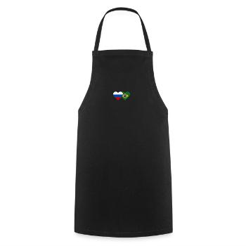 Drapeau de la Russie et du Brésil - Tablier de cuisine - noir - Devant - AI Model Male 185 dark (185cm)