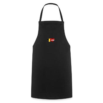 Belgien Lettland Flagge Herz - Kochschürze - Schwarz - Vorne - AI Model Male 185 dark (185cm)