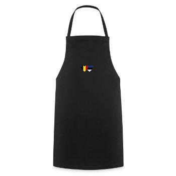 Belgique Estonie Flag Heart - Tablier de cuisine - noir - Devant - AI Model Male 185 dark (185cm)