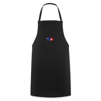 Neuseeland Tunesien Flagge Herz - Kochschürze - Schwarz - Vorne - AI Model Male 185 dark (185cm)