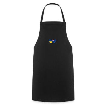 Drapeau de l’Ukraine Nouvelle-Zélande Cœur - Tablier de cuisine - noir - Devant - AI Model Male 185 dark (185cm)