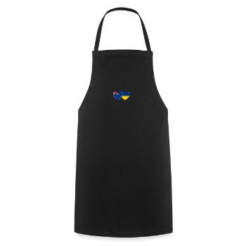 Nouvelle-Zélande Ukraine Drapeau Coeur - Tablier de cuisine - noir - Devant - AI Model Male 185 dark (185cm)