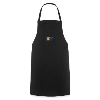 Rumänien Neuseeland Flagge Herz - Kochschürze - Schwarz - Vorne - AI Model Male 185 dark (185cm)