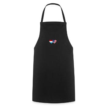 Drapeau du Luxembourg des États-Unis Coeur - Tablier de cuisine - noir - Devant - AI Model Male 185 dark (185cm)