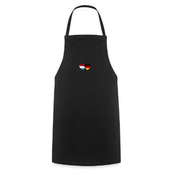 Luxembourg Germany Flag Heart - Cooking Apron - black - Front - AI Model Male 185 dark (185cm)
