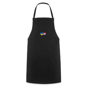 Ukraine Croatia flag heart - Cooking Apron - black - Front - AI Model Male 185 dark (185cm)