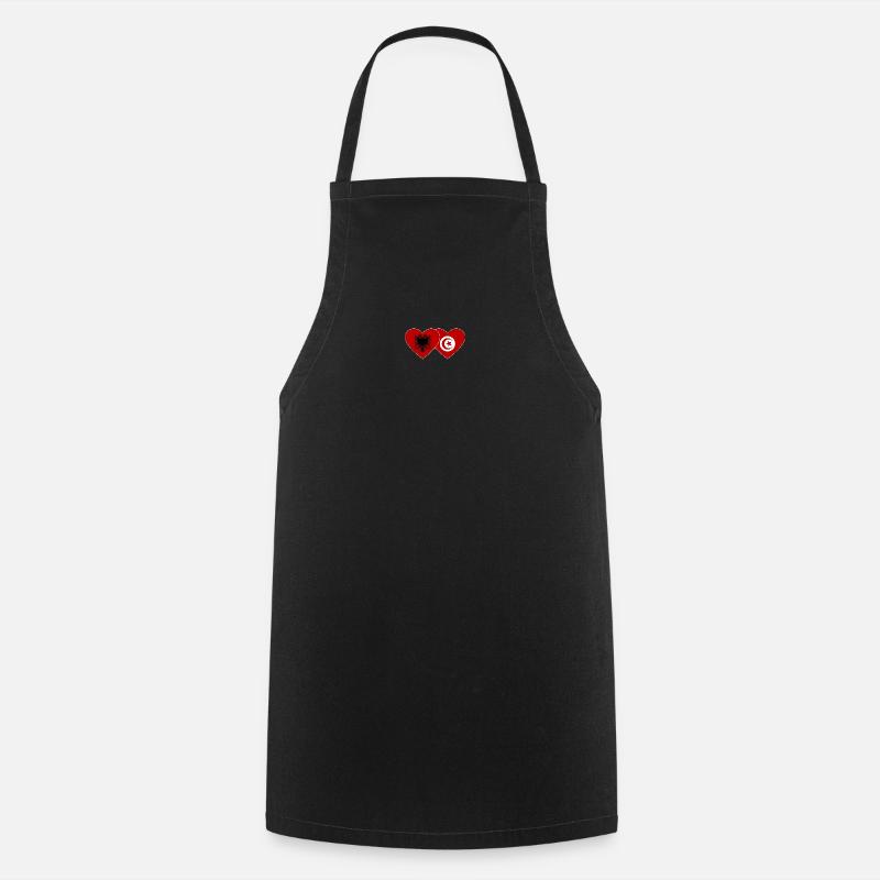 Albania Tunisia Bandiera Cuore - Grembiule da cucina - nero