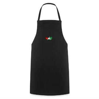 Jordan Pakistan Flag Heart - Cooking Apron - black - Front - AI Model Male 185 dark (185cm)