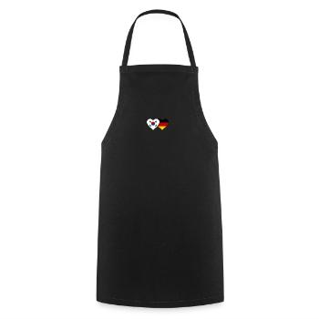 Corée du Sud Allemagne Flag Heart - Tablier de cuisine - noir - Devant - AI Model Male 185 dark (185cm)