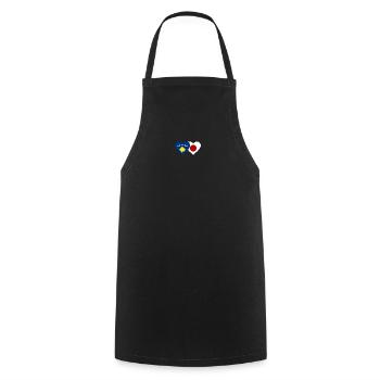 Cœur du drapeau du Japon du Kosovo - Tablier de cuisine - noir - Devant - AI Model Male 185 dark (185cm)