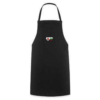 Japon Bulgarie drapeau coeur - Tablier de cuisine - noir - Devant - AI Model Male 185 dark (185cm)