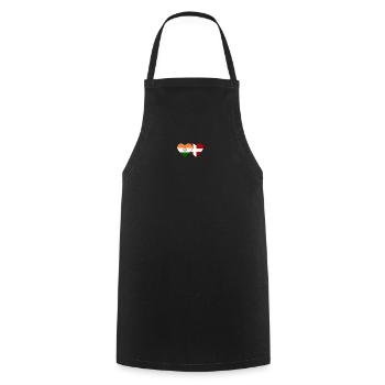 Inde Danemark Flag Heart - Tablier de cuisine - noir - Devant - AI Model Male 185 dark (185cm)