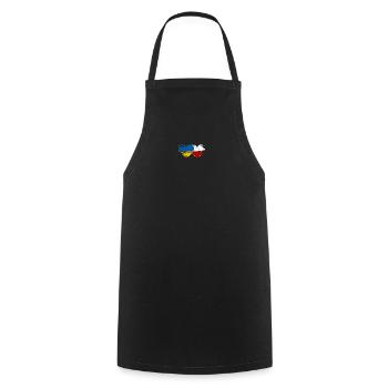 Ukraine Pologne drapeau coeur utilisé - Tablier de cuisine - noir - Devant - AI Model Male 185 dark (185cm)