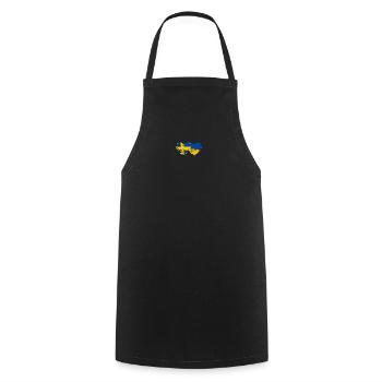 Suède Ukraine drapeau coeur utilisé - Tablier de cuisine - noir - Devant - AI Model Male 185 dark (185cm)