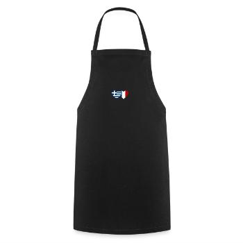 Grèce France Flag Coeur - Tablier de cuisine - noir - Devant - AI Model Male 185 dark (185cm)