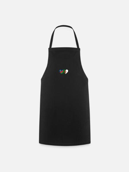 Namibie Algérie Drapeau Coeur - Tablier de cuisine - noir
