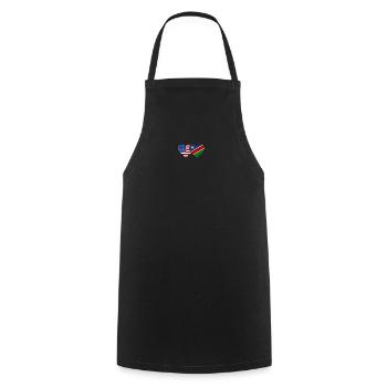 USA Namibia Flag Heart - Cooking Apron - black - Front - AI Model Male 185 dark (185cm)