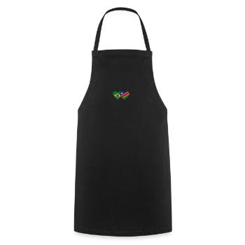 Brazil Namibia Flag Heart - Cooking Apron - black - Front - AI Model Male 185 dark (185cm)