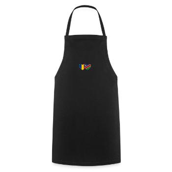 Romania Namibia Flag Heart - Cooking Apron - black - Front - AI Model Male 185 dark (185cm)