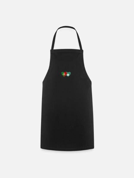 Portugal Cœur de drapeau de Macao - Tablier de cuisine - noir