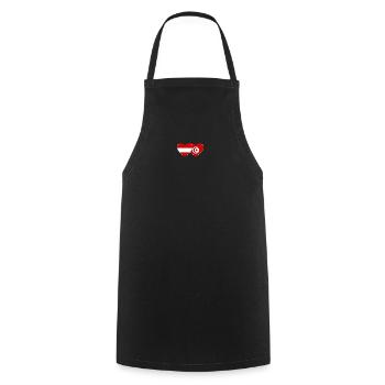 Austria Tunisia Flag Heart - Cooking Apron - black - Front - AI Model Male 185 dark (185cm)