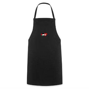 Palestine Tunisie Drapeau Coeur - Tablier de cuisine - noir - Devant - AI Model Male 185 dark (185cm)