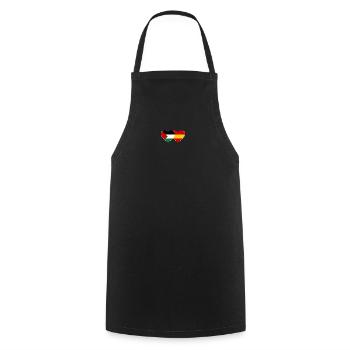 Palestine Espagne Drapeau Coeur - Tablier de cuisine - noir - Devant - AI Model Male 185 dark (185cm)