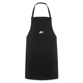 Palestine Pakistan Flag Heart - Cooking Apron - black - Front - AI Model Male 185 dark (185cm)